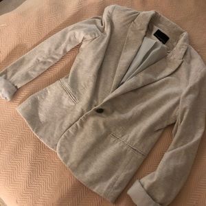Casual creamy heather cotton blazer